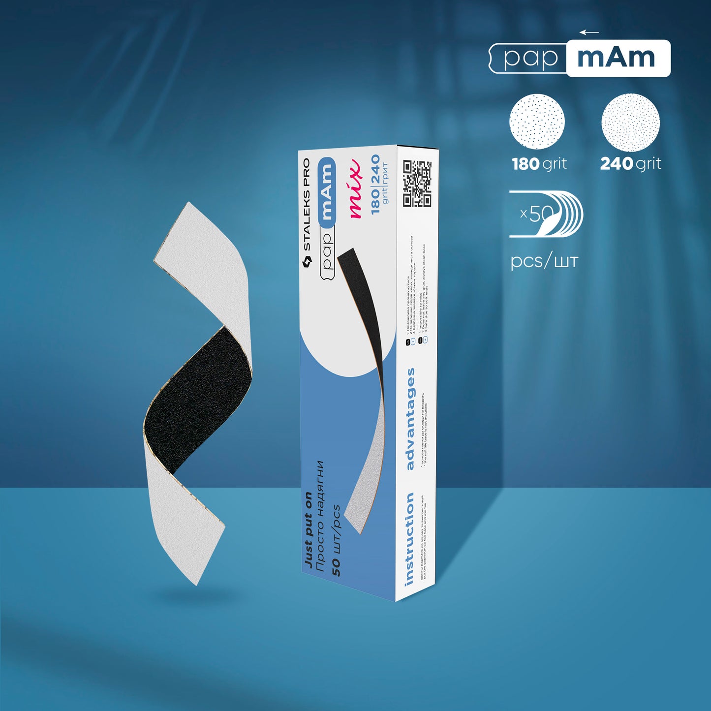STALEKS EXPERT 22 papmAm mix Limas de doble cara para limado recto, grano 180/240 (50 uds)