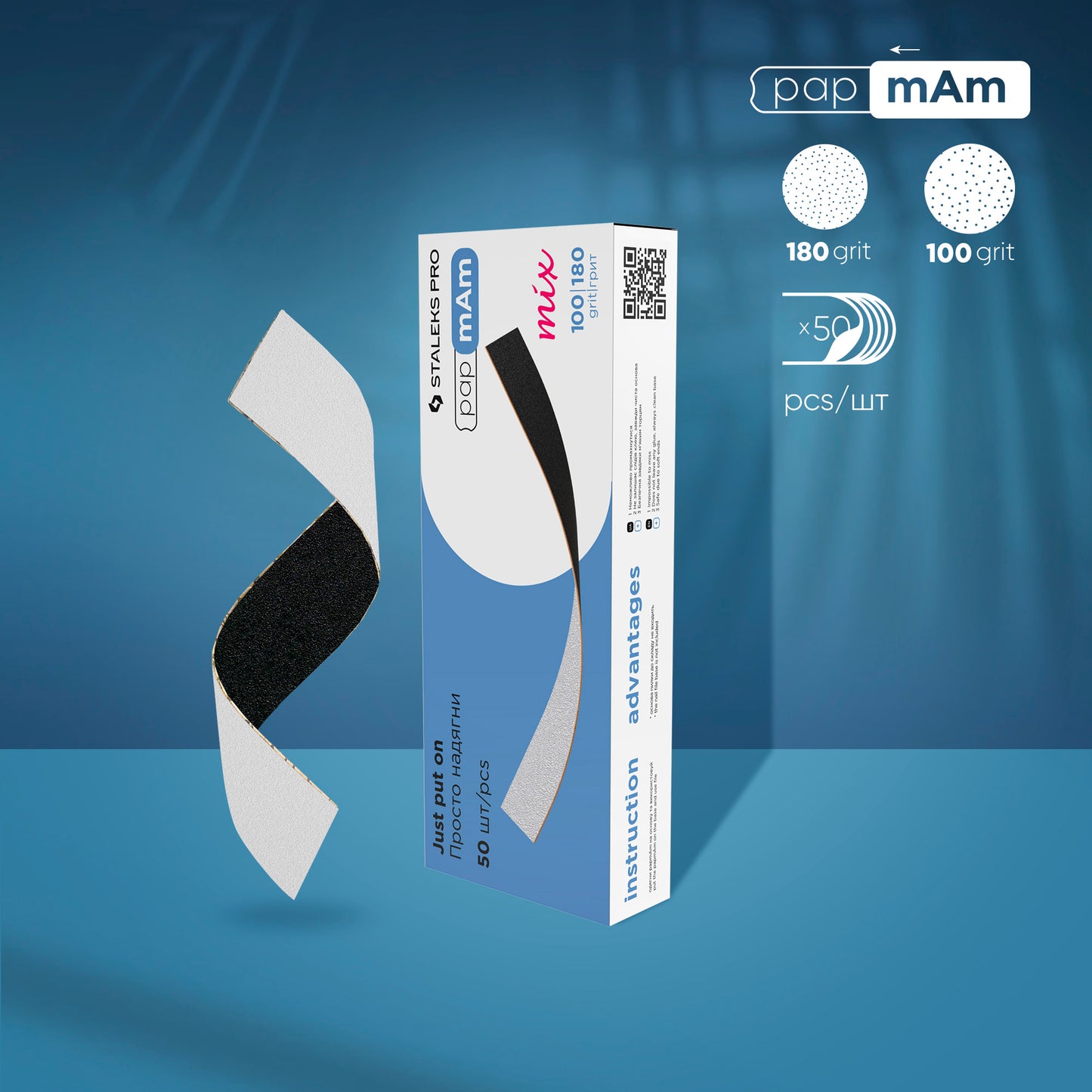 STALEKS EXPERT 22 papmAm mix Limas de doble cara para lijado recto, grano 100/180 (50 uds.)