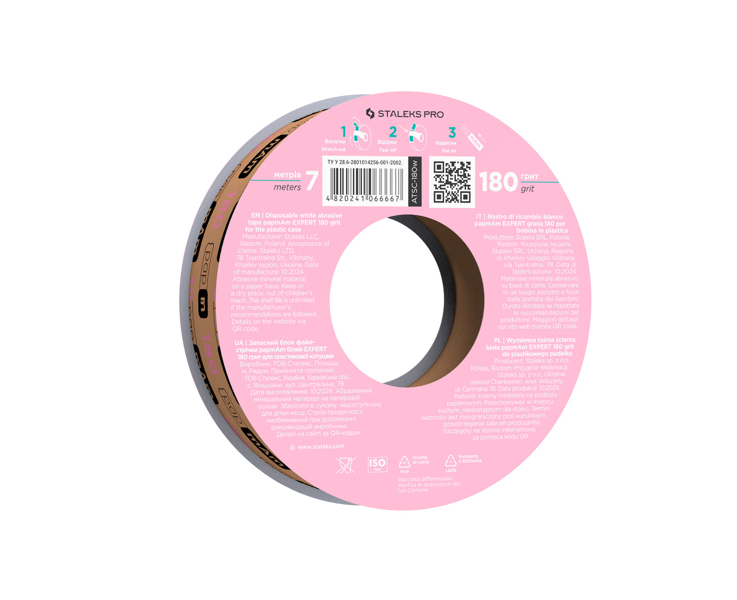 STALEKS EXPERT Donut papmAm Nail files for for straight base, 180 grit