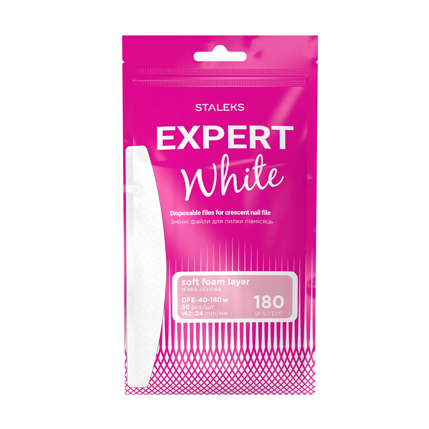 STALEKS EXPERT 40 Limas adhesivas para lima media luna sobre base blanda, grano 180 (30 uds)