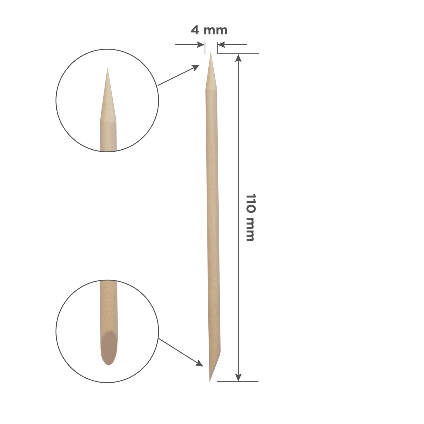 STALEKS EXPERT Palito de naranjo de madera, 110 mm (100 uds.)
