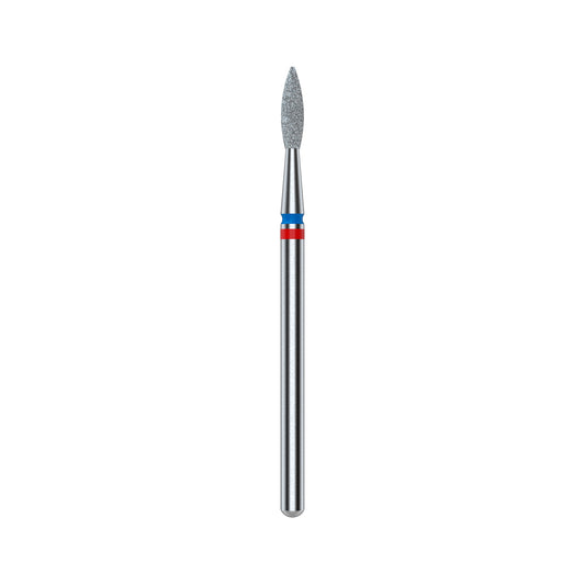 STALEKS EXPERT Fresa diamantada DUO «Llama» rojo-azul, diámetro 2,1 mm, parte de trabajo 8 mm