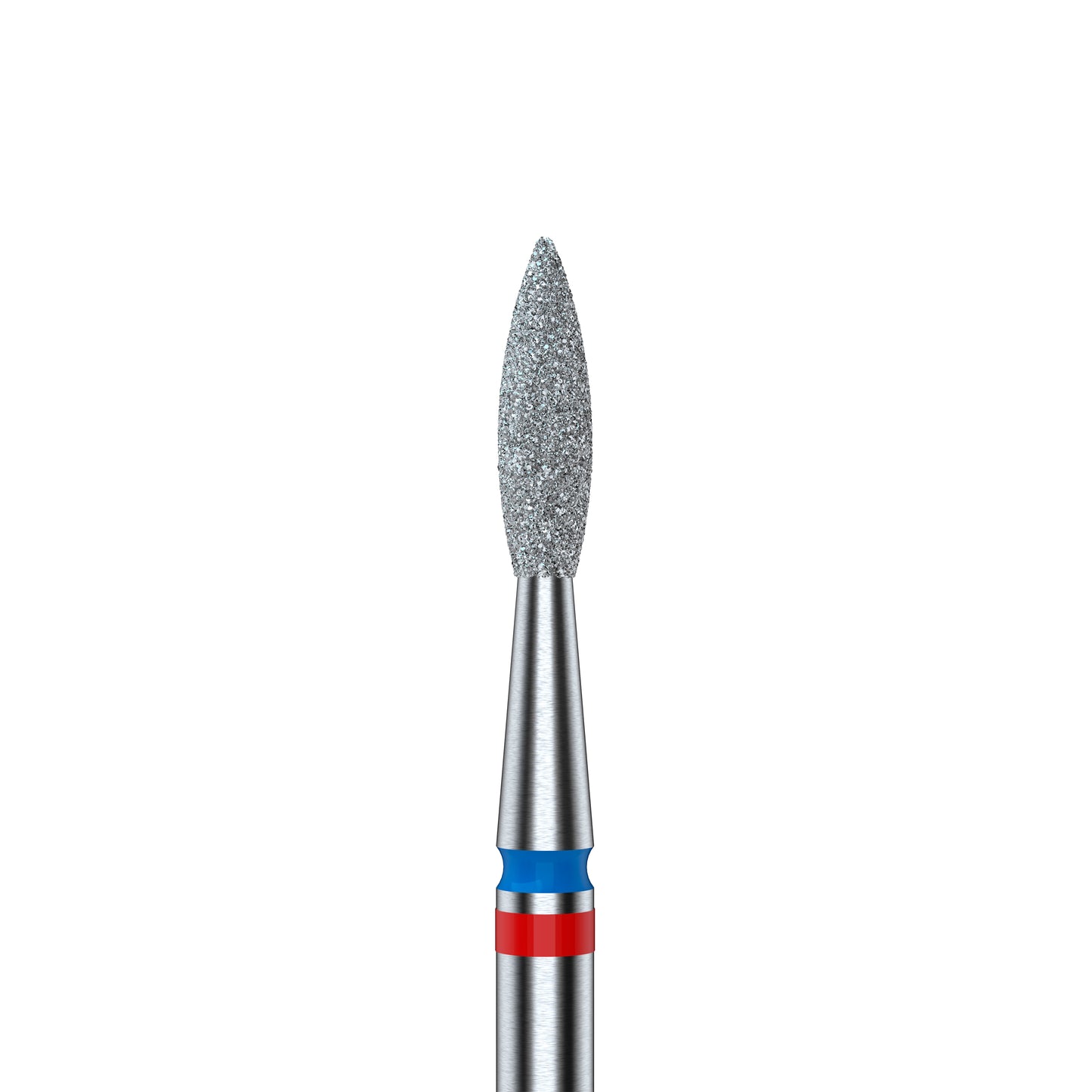 STALEKS EXPERT Fresa diamantada DUO «Llama» rojo-azul, diámetro 2,1 mm, parte de trabajo 8 mm