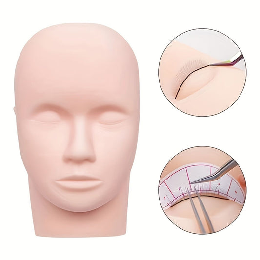 Cabeza maniquí de práctica para extensiones de pestañas