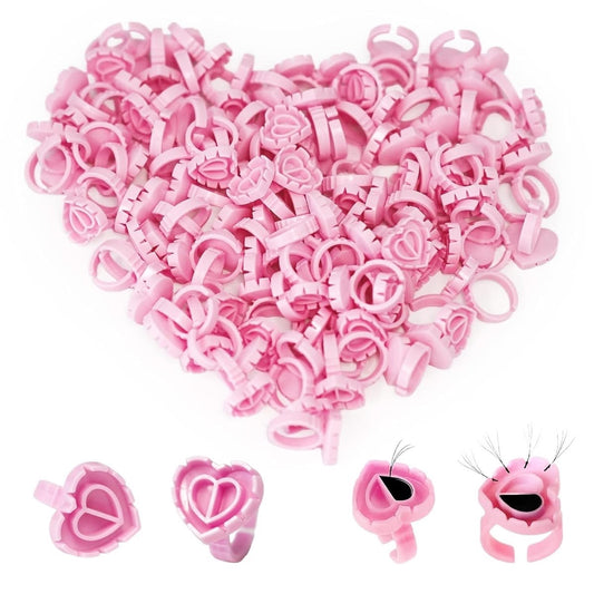 Anillos para pegamento forma corazon 100 ud